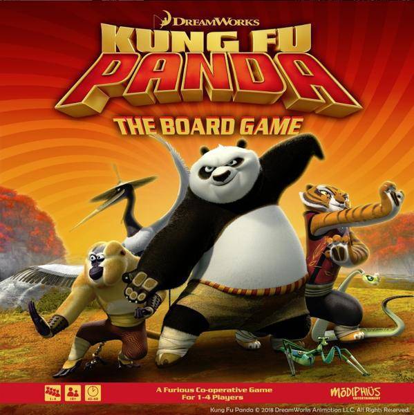 Playing Kung Fu Panda: The Board game with the family.