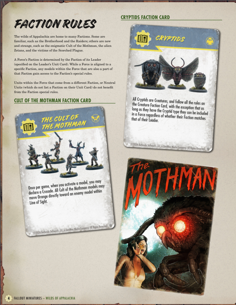 Fallout: Miniatures - The Dawn of the Mothman Rules Packet (FREE PDF)