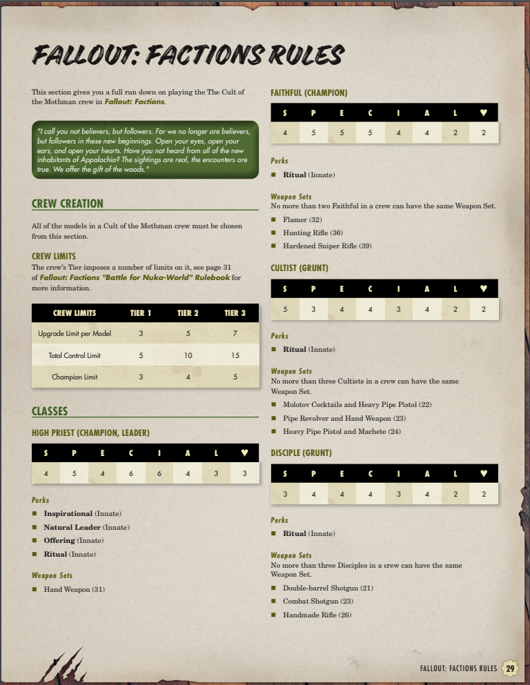 Fallout: Miniatures - The Dawn of the Mothman Rules Packet (FREE PDF)