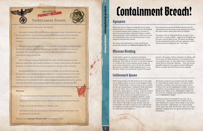 Achtung! Cthulhu 2d20 - Containment Breach (FREE PDF) Achtung! Cthulhu 2d20 Modiphius Entertainment 