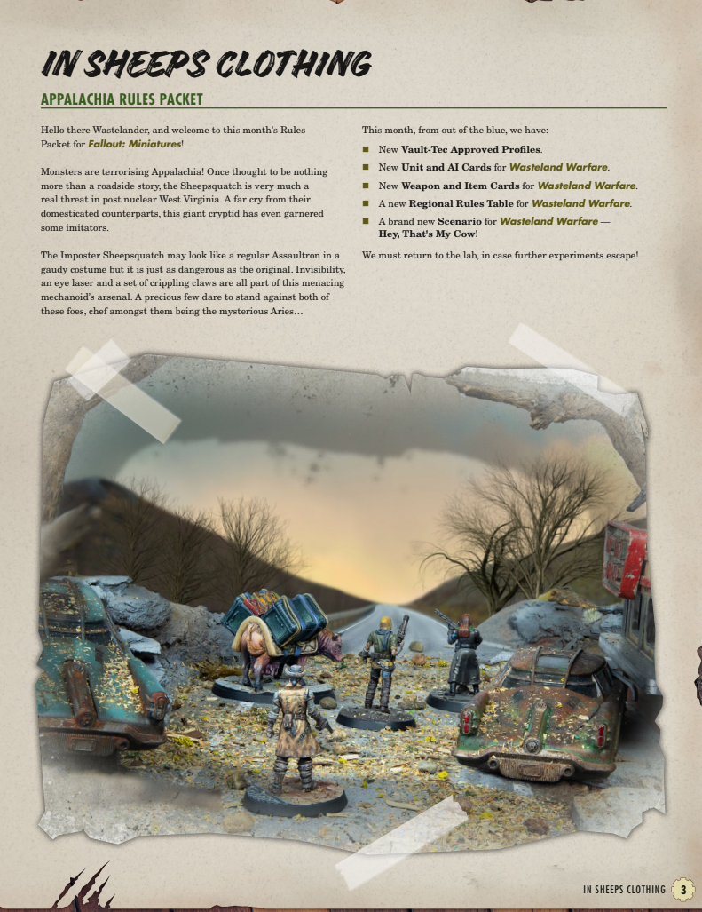 Fallout: Miniatures - In Sheeps Clothing Rules Pack (FREE PDF)