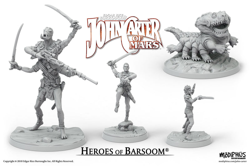John Carter Miniatures: Heroes of Barsoom Miniatures Set - Modiphius Entertainment