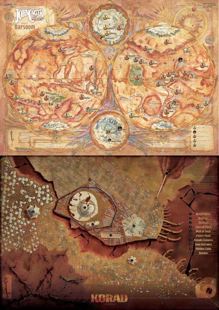 John Carter of Mars: Legacy Map of Barsoom