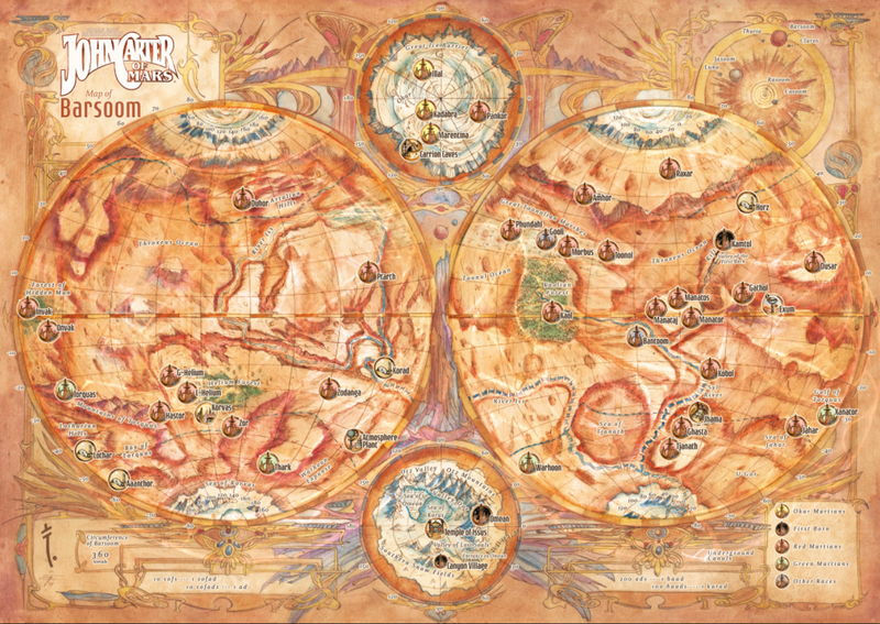 John Carter of Mars: Legacy Map of Barsoom