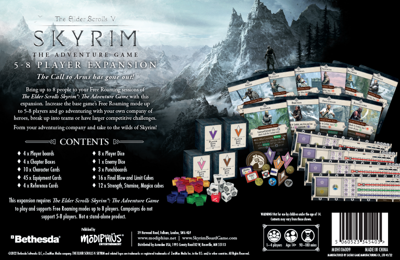 The Elder Scrolls Skyrim - Adventure Board Game  - 5-8 player Expansion