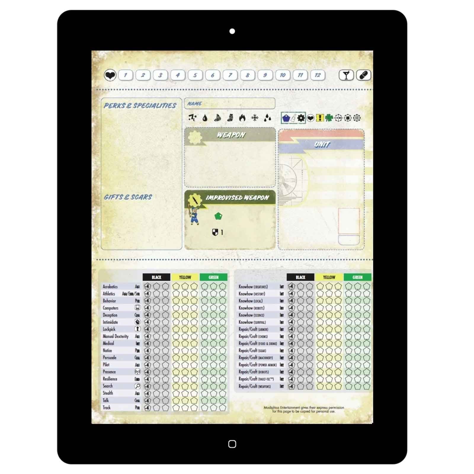 Fallout Character Sheet