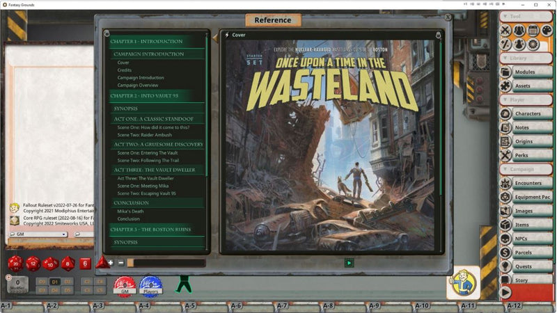Fallout 2d20: Once Upon A Time In The Wasteland (VTT) Fallout RPG Modiphius Entertainment 