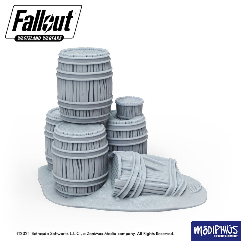 Fallout: Wasteland Warfare - Print at Home -Barrels, Crates and Coffins Fallout: Wasteland Warfare Modiphius Entertainment 