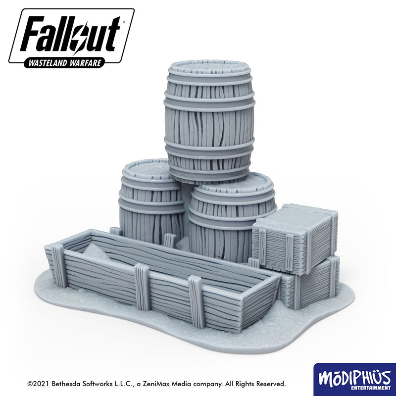 Fallout: Wasteland Warfare - Print at Home -Barrels, Crates and Coffins Fallout: Wasteland Warfare Modiphius Entertainment 