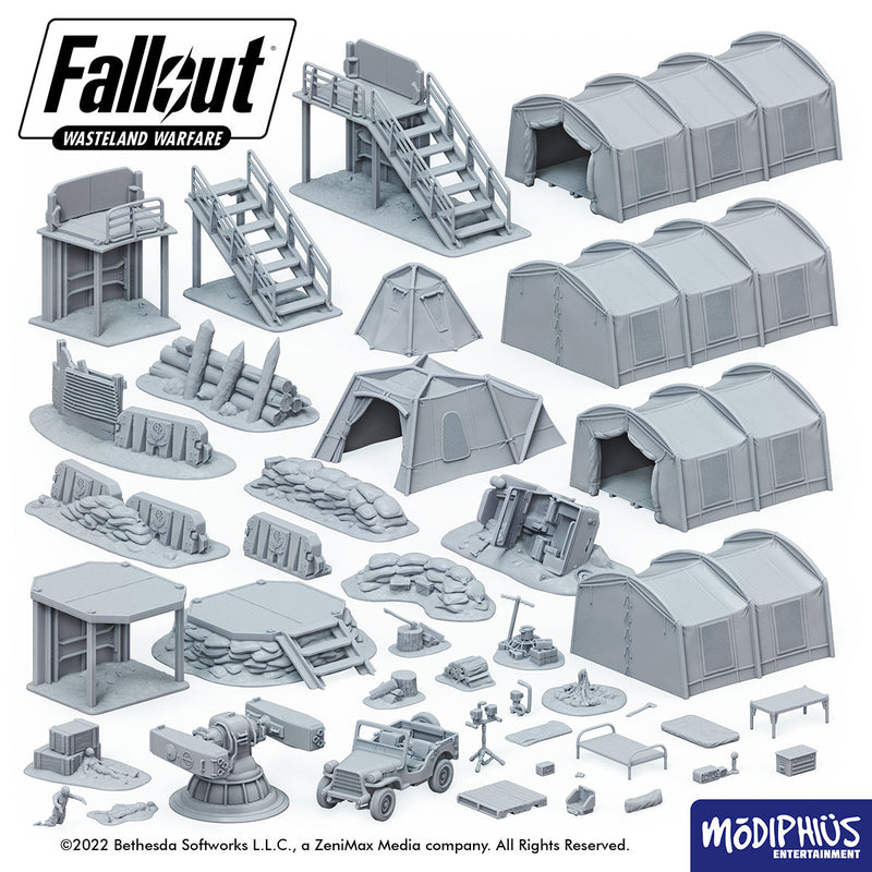 Fallout: Wasteland Warfare - Print at Home - Brotherhood of Steel Encampment STL Fallout: Wasteland Warfare Modiphius Entertainment 